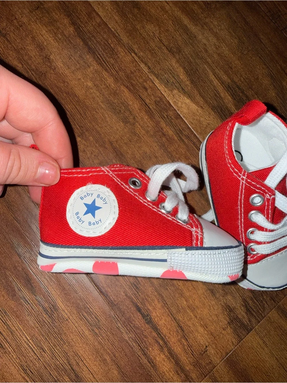 Converse Baby Red and White Low-Top Sneakers